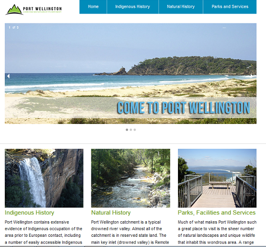 Screenshot of Port Wellington website