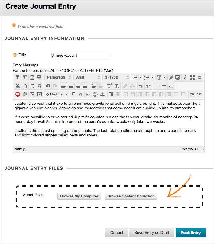 Interact2 Journal tool screenshot