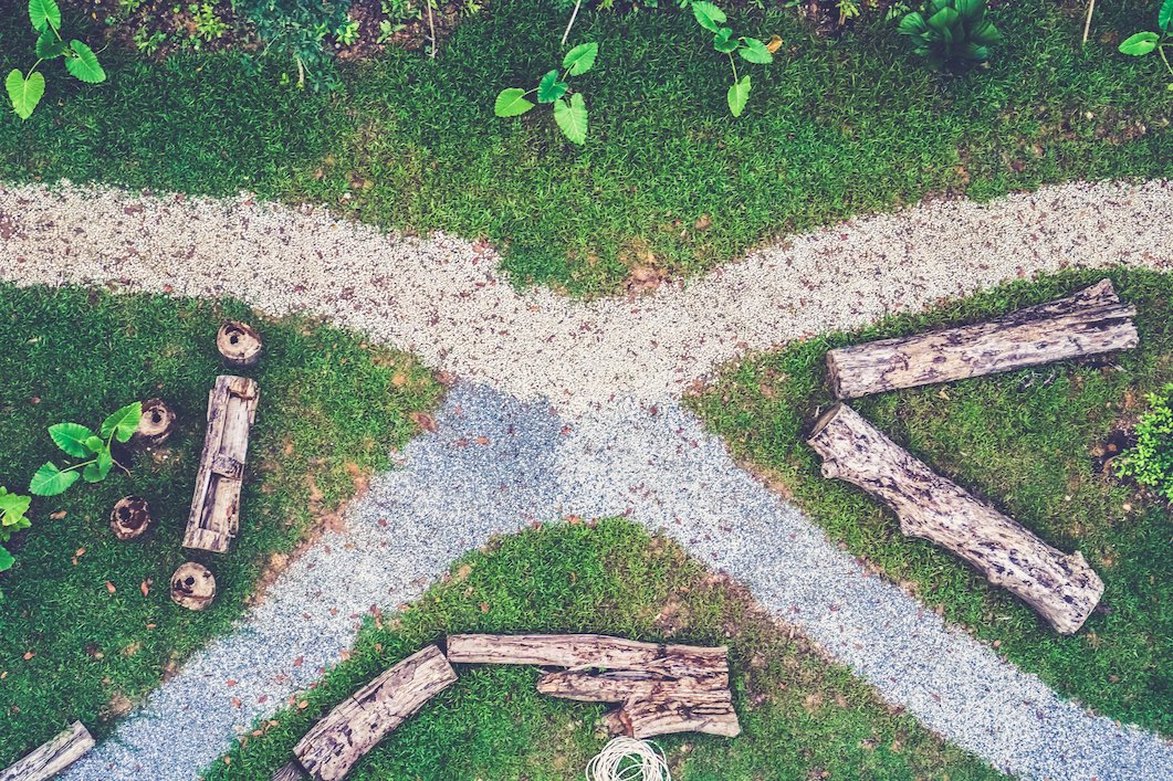 Stock image of divergent paths