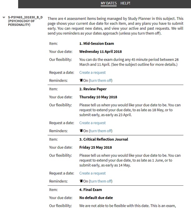 Study Planner Example