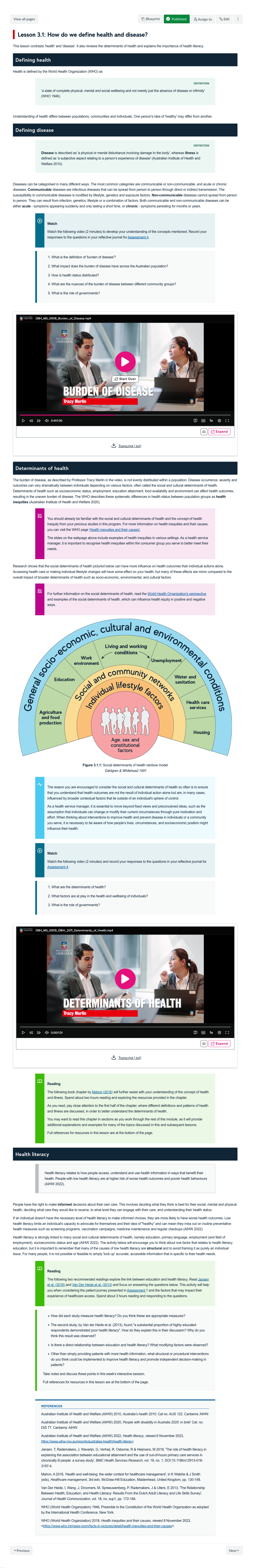 Lesson 3.1: How do we define health and disease?