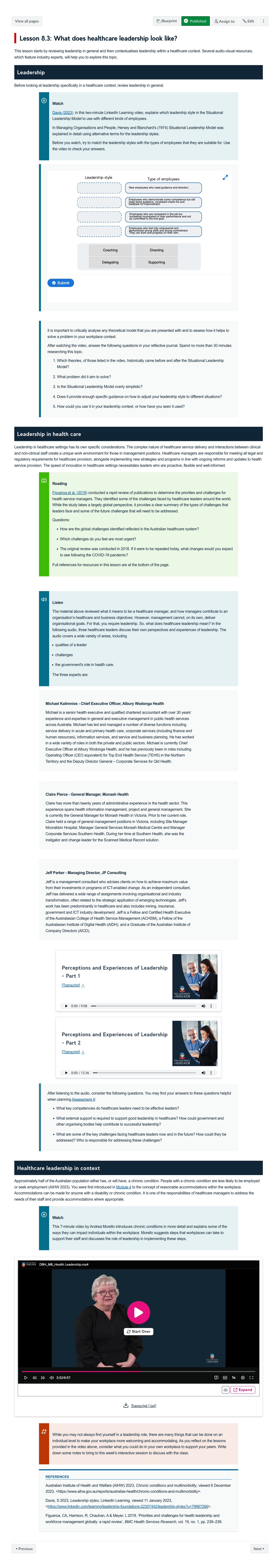 Lesson 8.3: What does healthcare leadership look like?