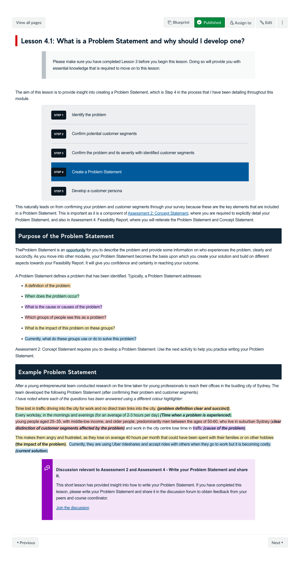 Lesson 4.1: What is a Problem Statement and why should I develop one?