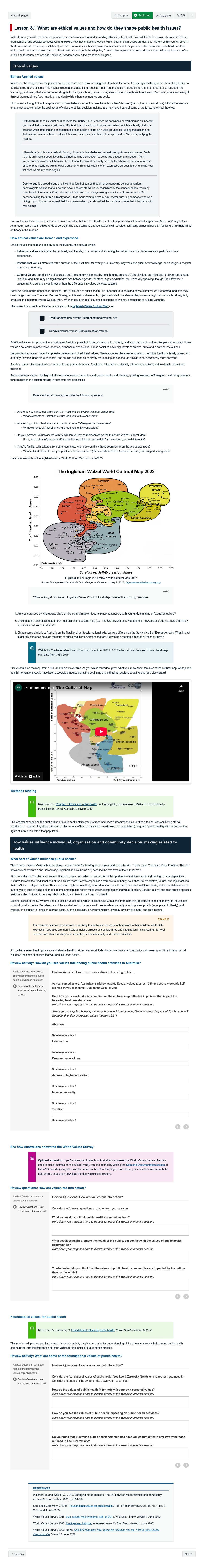 Lesson 8.1 What are ethical values and how do they shape public health issues?