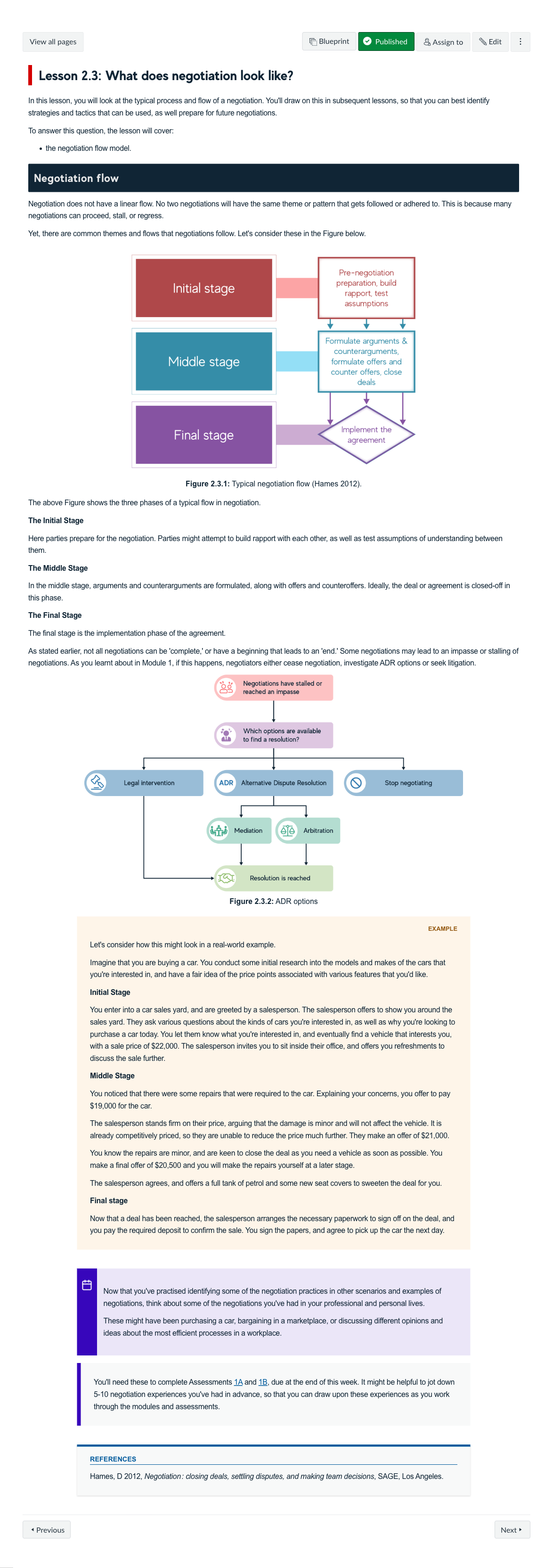 Lesson 2.3: What does negotiation look like?
