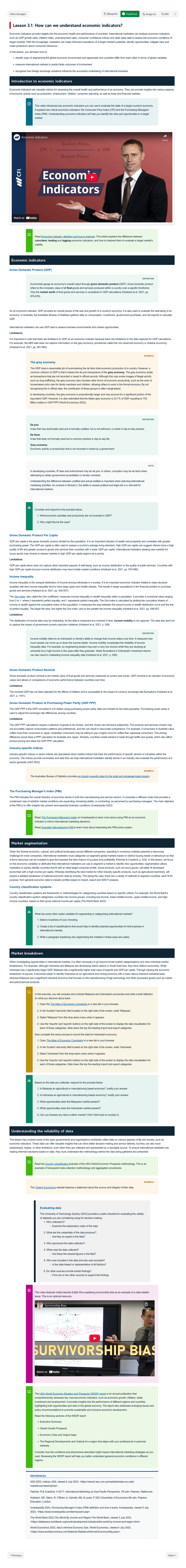 Lesson 3.1: How can we understand economic indicators?