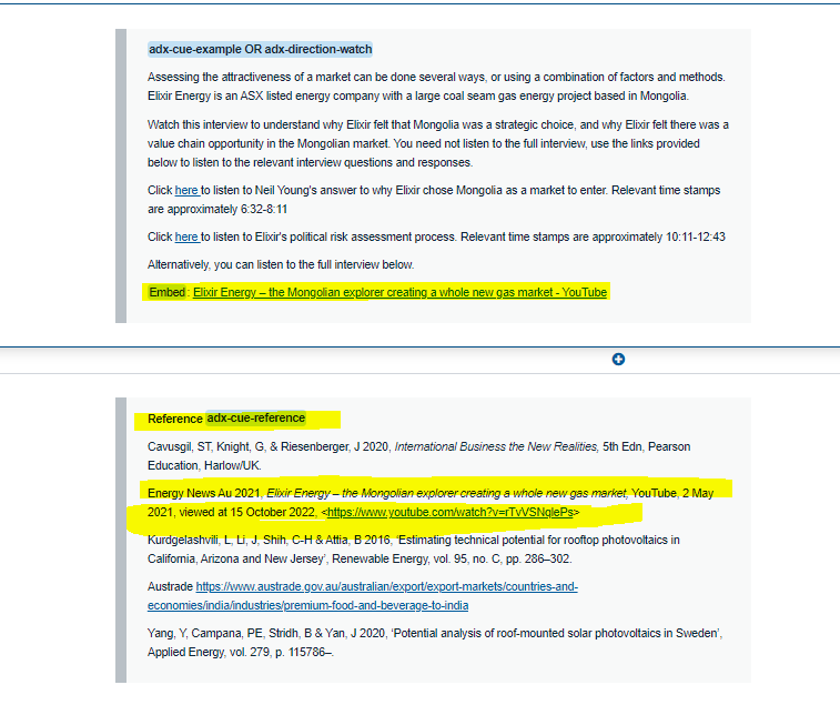 How embedded videos display in reference list